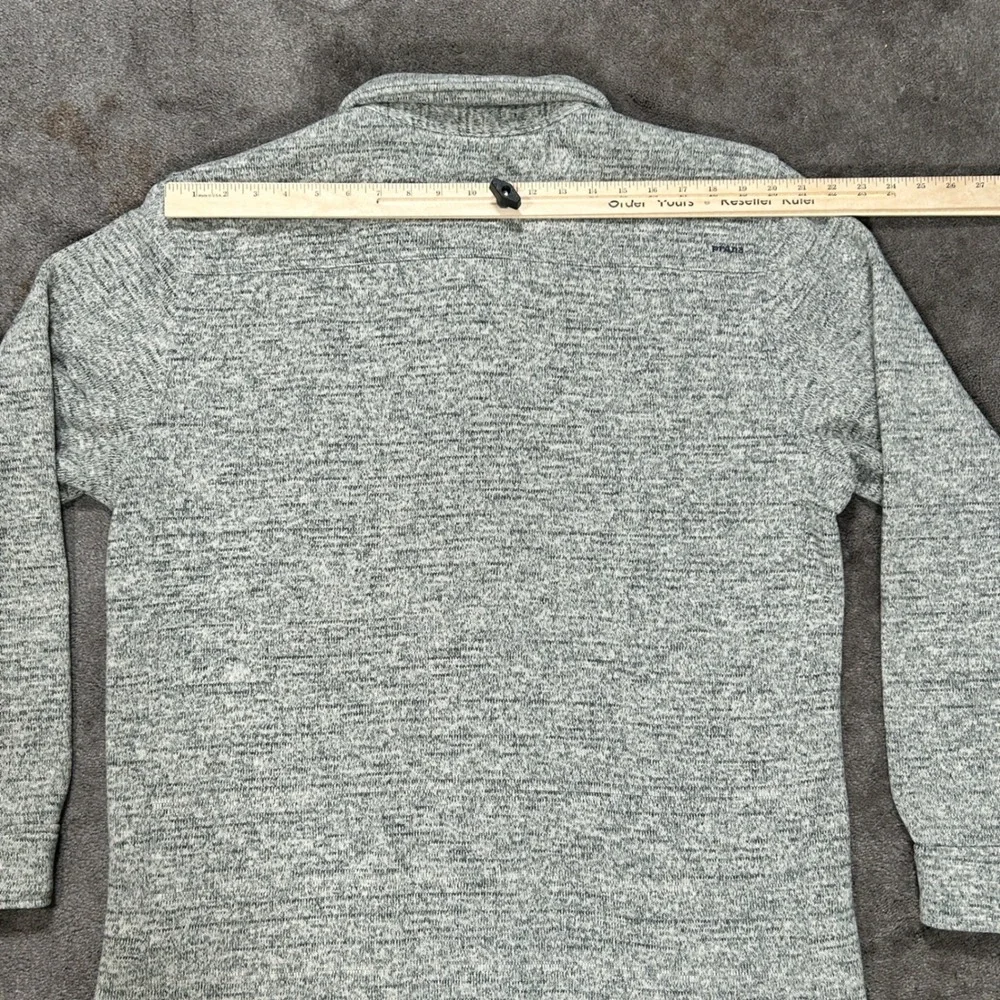prAna Shirt Jacket Mens XL Gray Marled Polartec Fleece Lined Snap Front Shacket